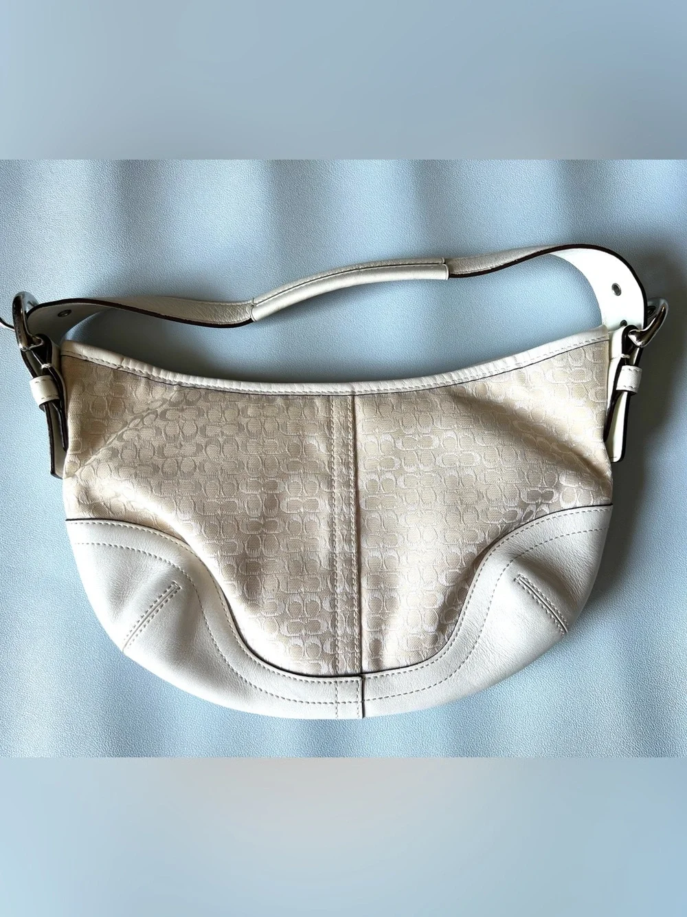 Coach Cream Signature Canvas Soho Mini Hobo Y2K Style # 6351